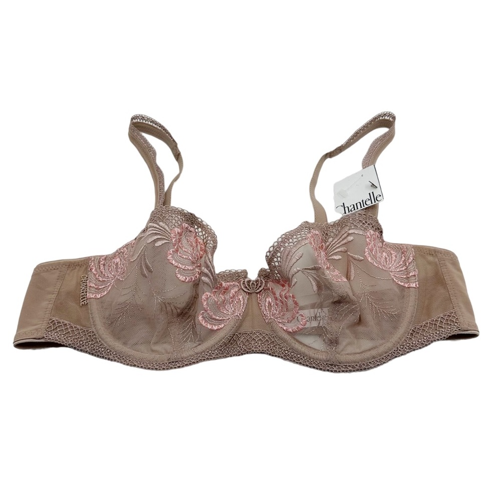 Chantelle |‎ Nude & Pink Lace Underwire Bra Size 38B